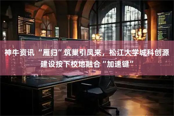 神牛资讯 “雁归”筑巢引凤来，松江大学城科创源建设按下校地融合“加速键”