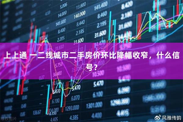 上上通 一二线城市二手房价环比降幅收窄，什么信号？