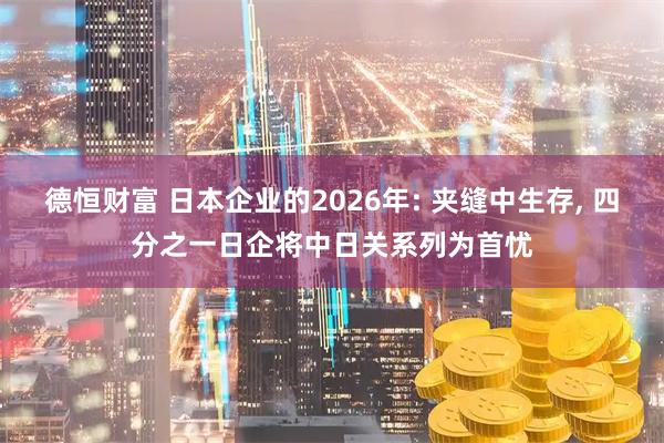 德恒财富 日本企业的2026年: 夹缝中生存, 四分之一日企将中日关系列为首忧